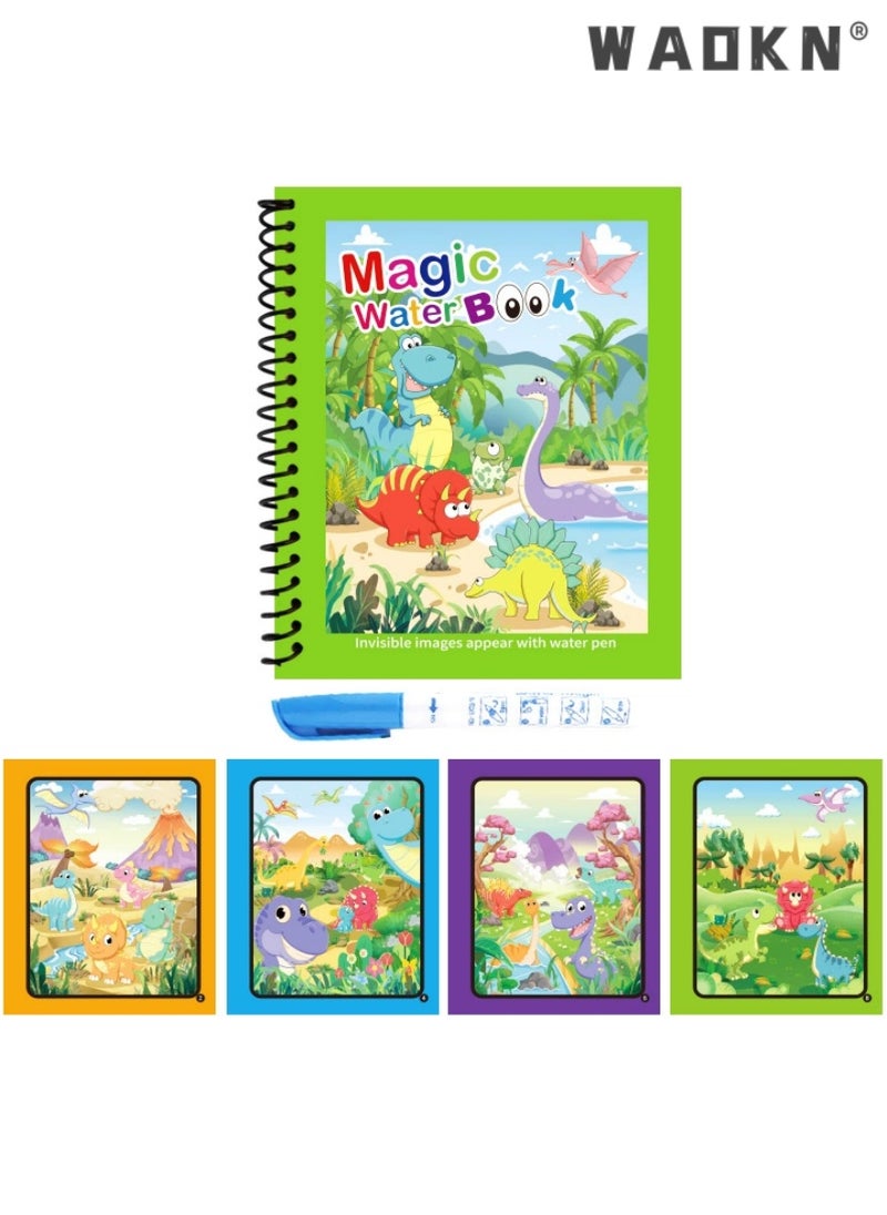 WAOKN Magical Water Coloring Book, Kids Magic Painting Books with Water Reusable Drawing Book for Toddler Cartoon Animals,Alphabet Magic Coloring Book for Children Gifts,Doodle Game Toys Gift (8 Pack)  - Image 4