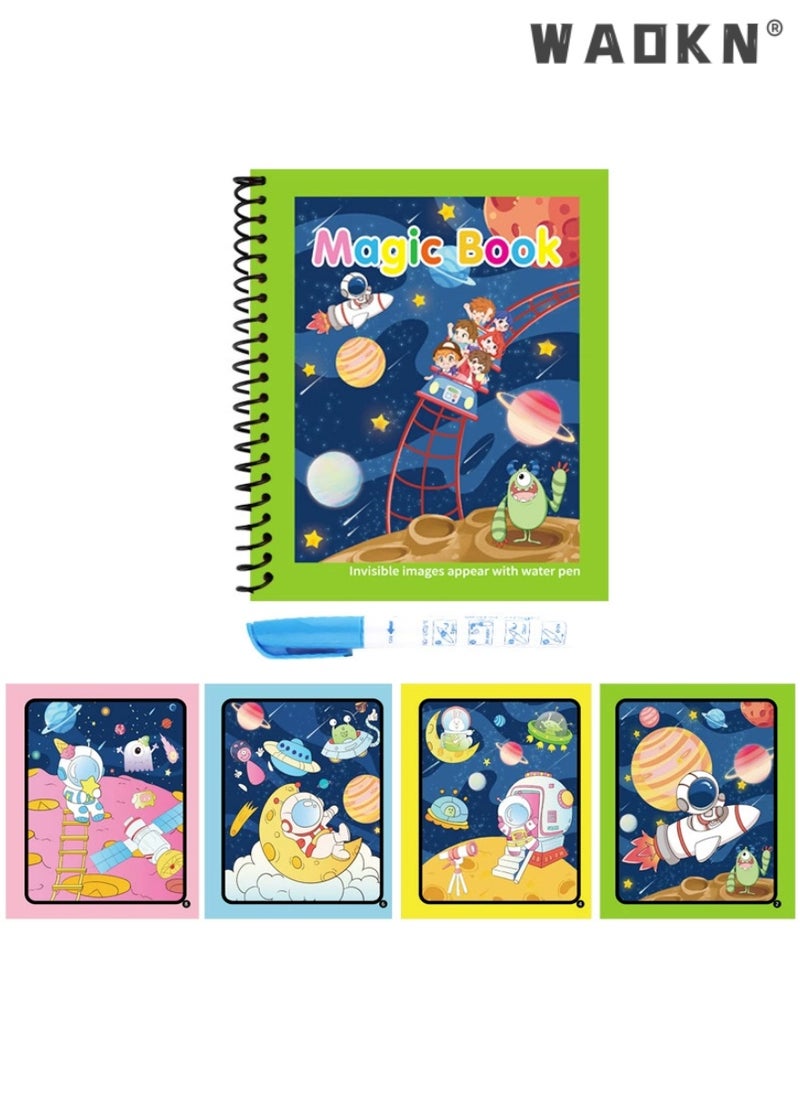 WAOKN Magical Water Coloring Book, Kids Magic Painting Books with Water Reusable Drawing Book for Toddler Cartoon Animals,Alphabet Magic Coloring Book for Children Gifts,Doodle Game Toys Gift (8 Pack)  - Image 3