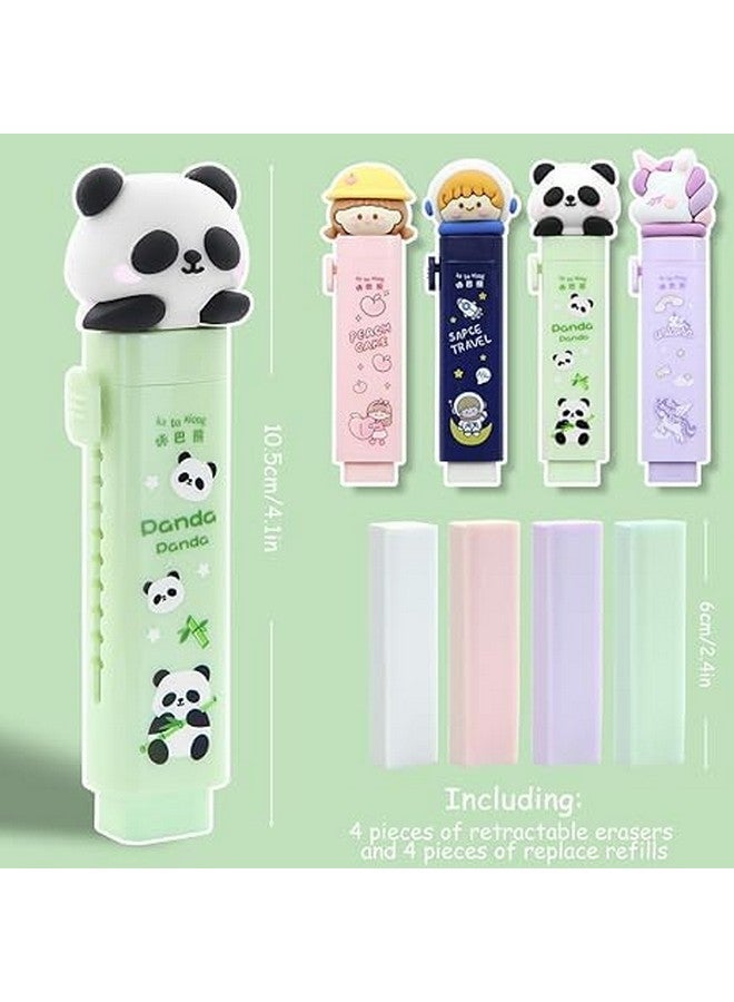 SAMVARDHAN Fancy Kawaii Cutter Style Erasers with Clutch Mechanism for Kids (Unicorn,Panda,Space & Peach Cake (Pack of 4)) - Image 2