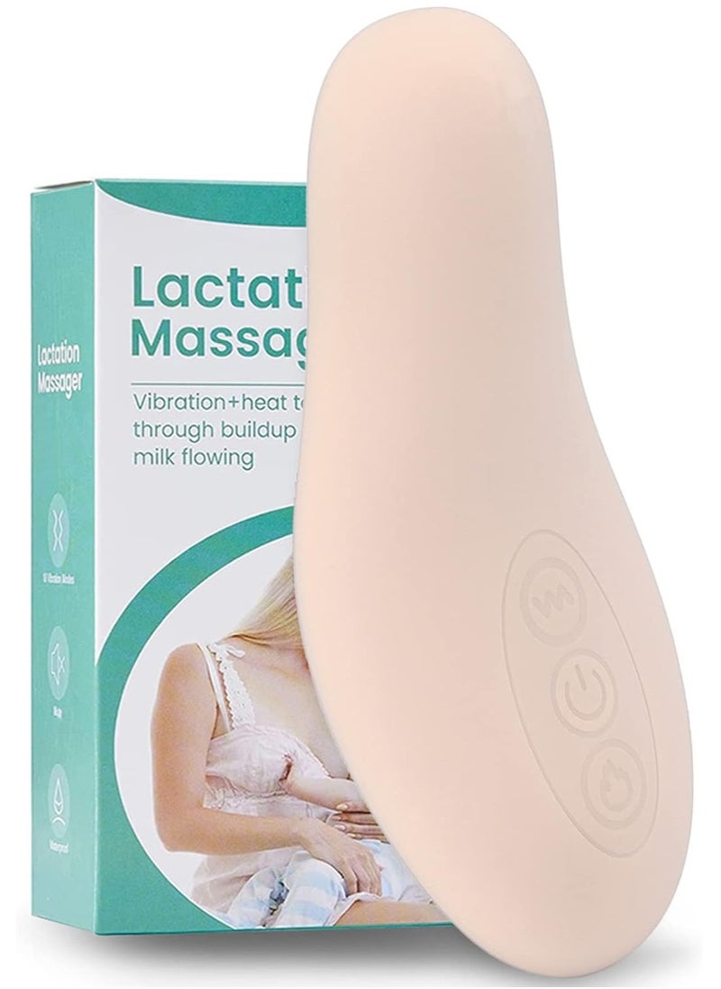 XiuWoo Ergonomic Soft Adjustable Portable IPX7 Waterproof Electric Lactation Massager, Silicone Breast Massager, Heating Vibration Breastfeeding Warming Massager for Clogged Ducts, Improve Milk Flow  - Image 1