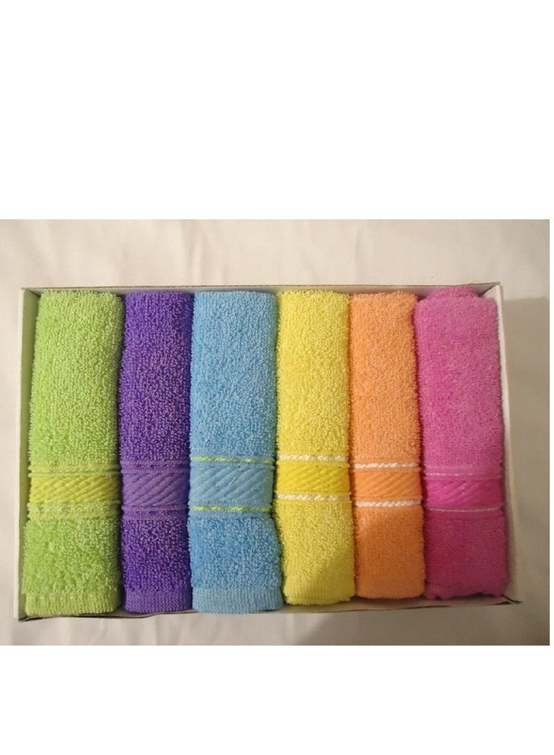 Cotton Bed Sheet Set - 240x235 Cm –5 Pcs -multicolour+Cotton Towels - 6 Pcs - 30*30 Cm - Image 3