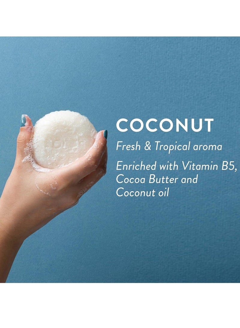 LOLE'S Shampoo Bar and Conditioner 2in1 with Coconut Oil for Volume & Strength, Moisturizes & Cleans Scalp, Travel Shampoo, Silicone Free, 100g - Image 3