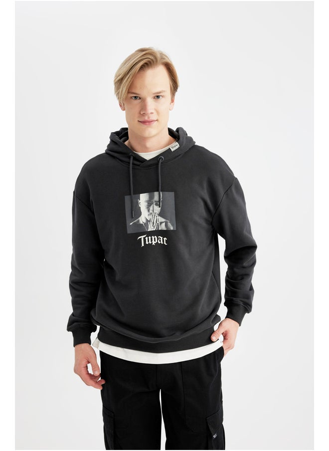 DeFacto - Man Boxy Fit Hooded Long Sleeve Knitted Sweat Shirt - Image 1