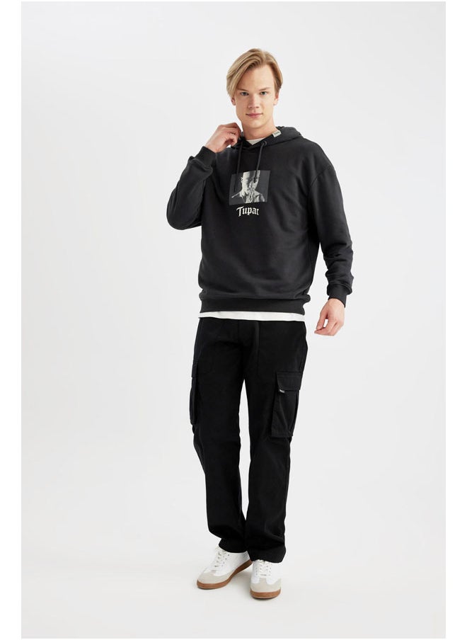 DeFacto - Man Boxy Fit Hooded Long Sleeve Knitted Sweat Shirt - Image 1