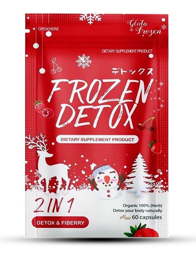 فروزن كولاجين كبسولات ديتوكس المجمدة ٢ في ١، ٦٠ كبسولة | تنظيف طبيعي وإزالة سموم | تركيبة من الألياف العضوية والأعشاب | يدعم الهضم، ويخفف الانتفاخ، ويحافظ على الوزن - Image 1