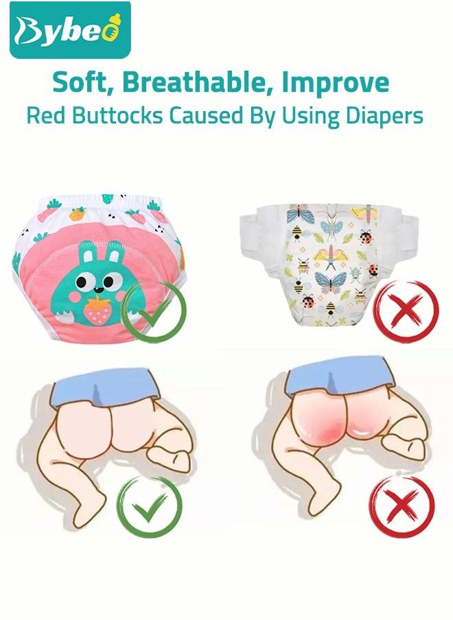 Bybeo - 2 Piece Potty Training Underwear, 6 Layers Breathable Cotton Absorbent Trainer Pants for Toddler Baby Boys Girls Waterproof - Image 1