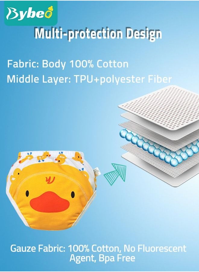 Bybeo - 2 Piece Potty Training Underwear, 6 Layers Breathable Cotton Absorbent Trainer Pants for Toddler Baby Boys Girls Waterproof - Image 1