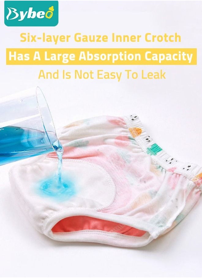Bybeo - 2 Piece Potty Training Underwear, 6 Layers Breathable Cotton Absorbent Trainer Pants for Toddler Baby Boys Girls Waterproof - Image 1