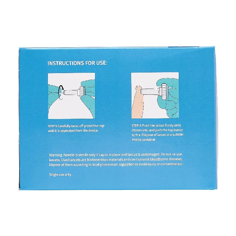 Medline Sterile Safety Lancets, Push-Button Activation, Blood Glucose Testing, Controlled Penetration, 28G x 1.6 mm, 200 Count - Image 2