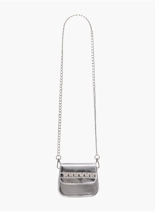 فلورا بيلا من شو إكسبرس Girls Butterfly Accent Crossbody Bag With Detachable Chain Strap And Flap Closure Ramadan Collection