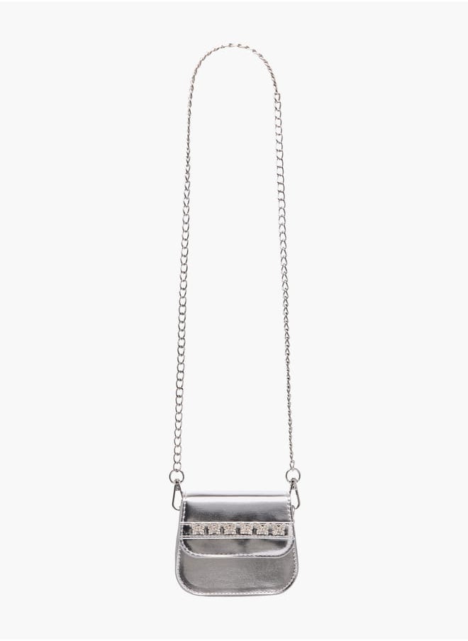 Flora Bella By Shoexpress - Girls Butterfly Accent Crossbody Bag With Detachable Chain Strap And Flap Closure Ramadan Collection - Image 1
