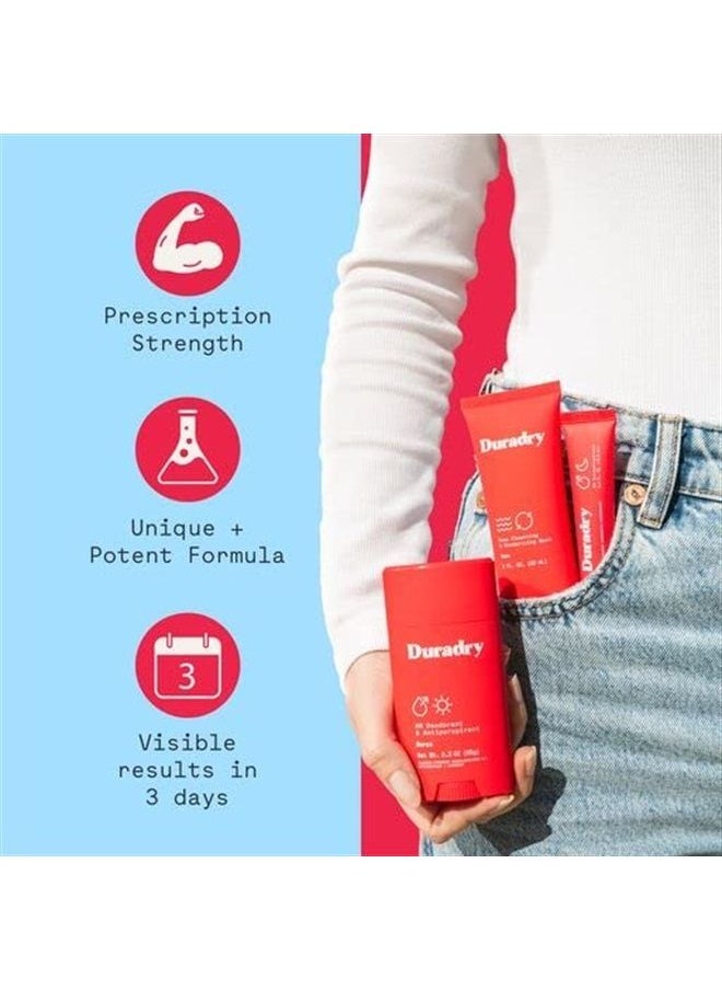 duradry 3-Step Protection System - AM Deodorant, PM Antiperspirant Gel, Deep Cleansing & Deodorizing Body Wash, Prescription Strength Antiperspirant Deodorants Specially Formulated For Excessive Sweat  - Image 3