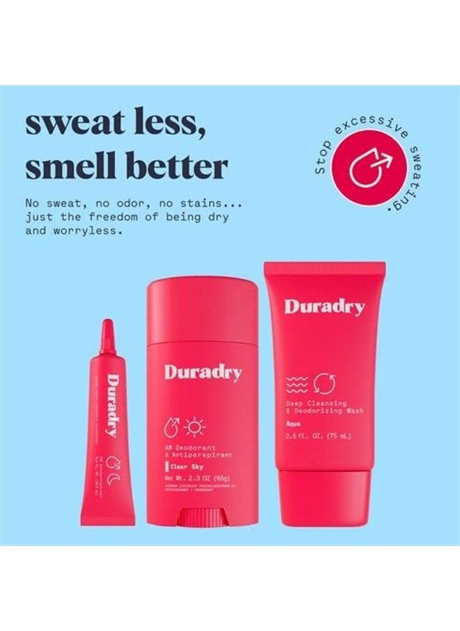 duradry 3-Step Protection System - AM Deodorant, PM Antiperspirant Gel, Deep Cleansing & Deodorizing Body Wash, Prescription Strength Antiperspirant Deodorants Specially Formulated For Excessive Sweat  - Image 4