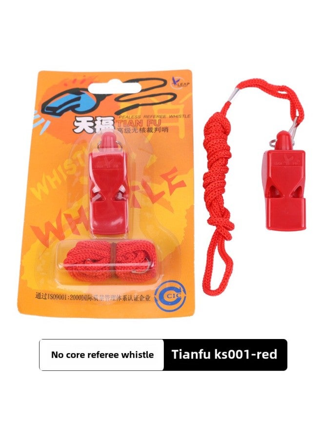 Generic Tianfu Plastic Nuclear-free Whistle For Senior High School Entrance Examination PE Teacher Coach Special Match Whistle Basketball Football Referee Whistle-Color:Ks001 Whistle With Rope (red) - Image 1