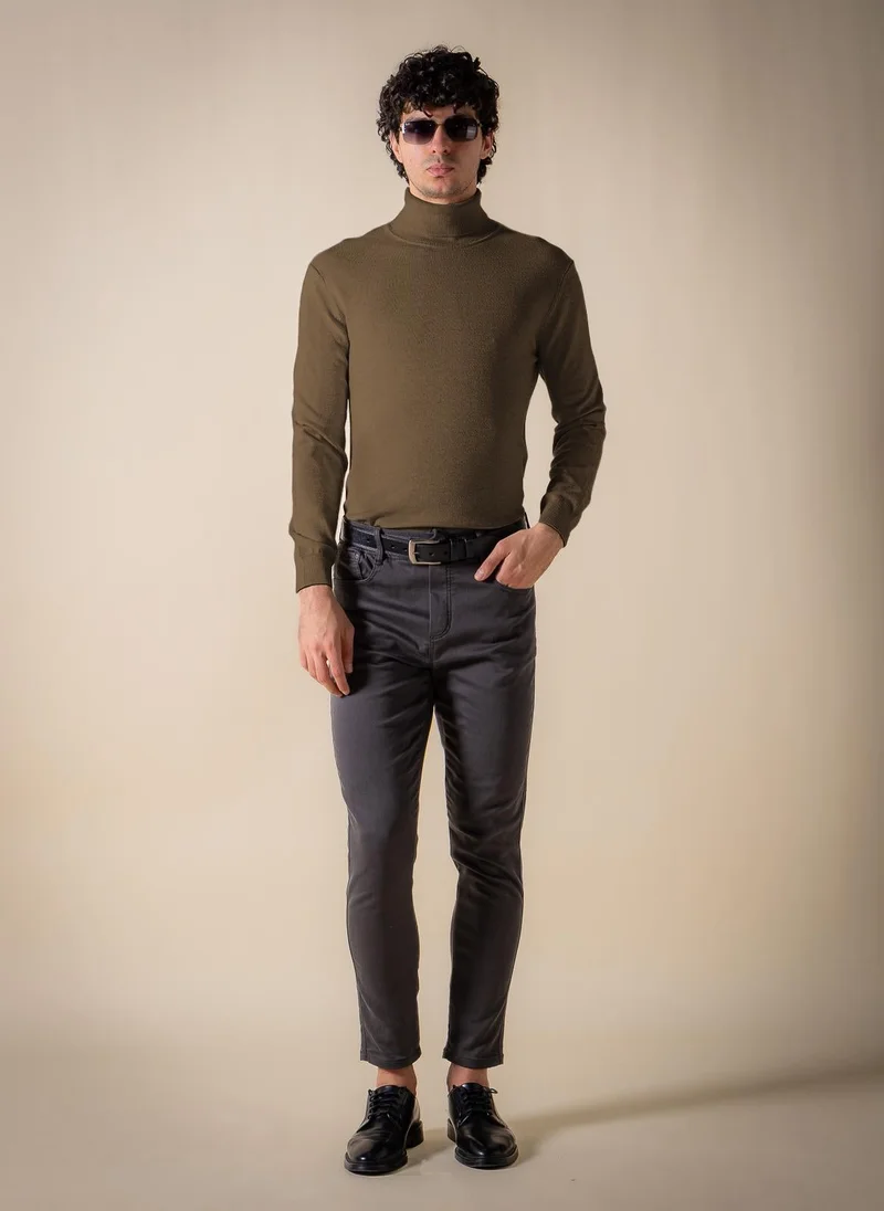 SHAPES Brown FINE KNIT TURTLE-NECK SWEATER for Men | Best Price UAE