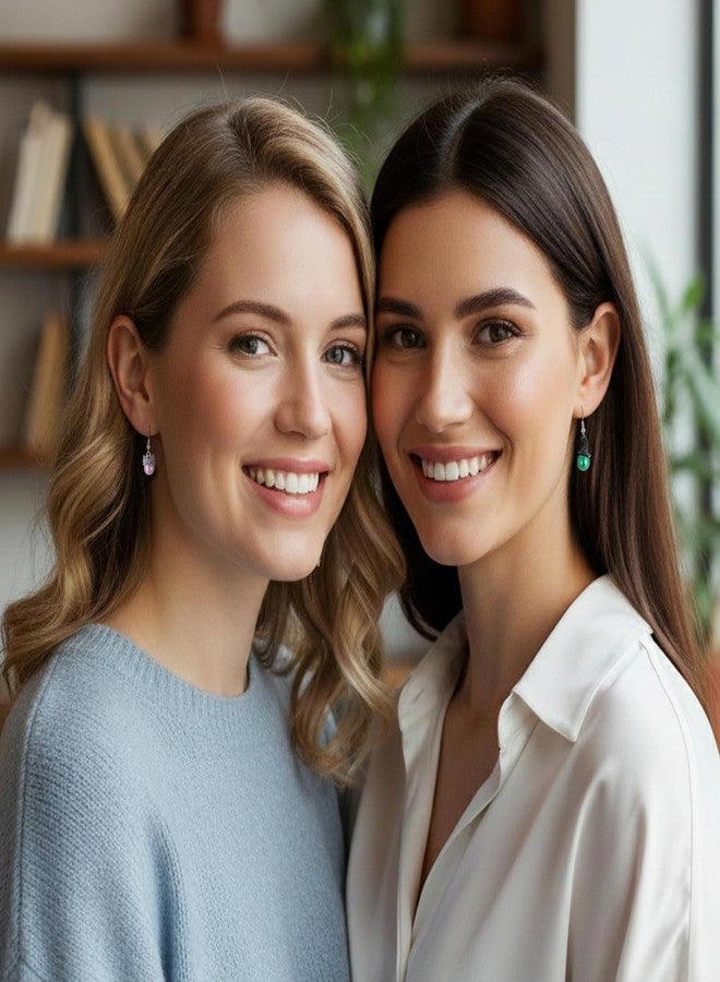 ميكسجوي أقراط لؤلؤية بتصميم أميرة ساحرة للنساء - أقراط لؤلؤية خضراء على شكل قبعة ساحرة لطيفة للهالوين وأقراط على شكل تاج أميرة وردي، هدية مجوهرات تنكرية ممتعة لمحبي السحر، وحفلات الأزياء التنكرية - Image 4