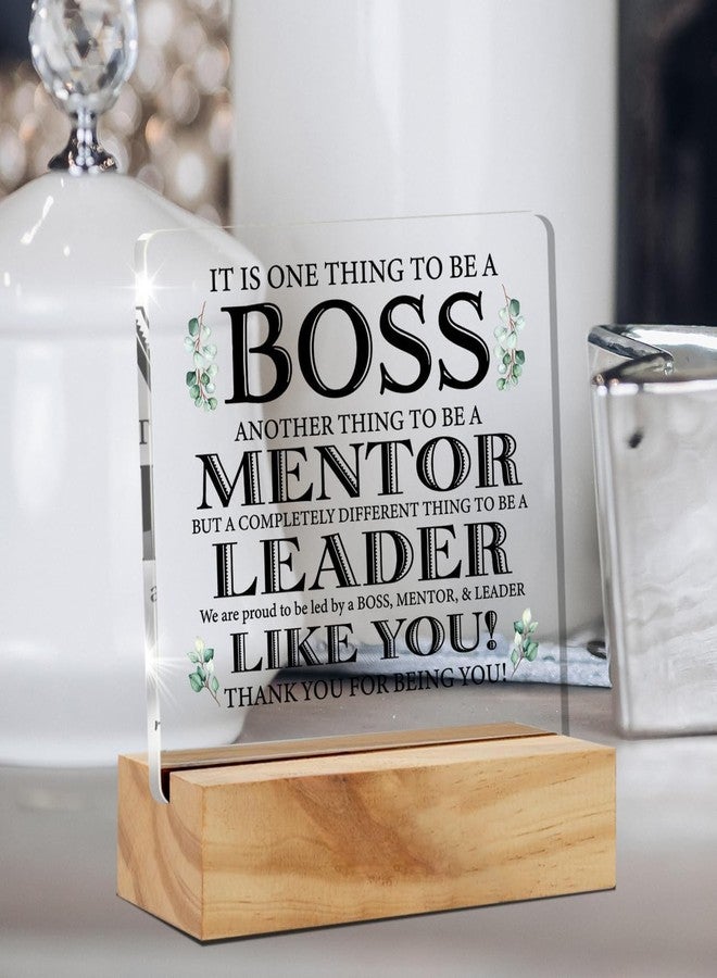Bs amor Appreciation Boss Gifts for Men Women, Awesome Boss Desk Decor Acrylic Desk Plaque Sign with Wood Stand Home Office Desk Sign 5x4 Inches - Image 3