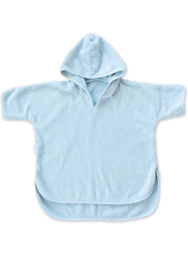 Natemia Towel Poncho Kids (Blue) - 100% Organic Turkish Cotton - Machine Washable Poncho Towel for Girls, Boys- Soft on Sensitive Skin - Toddler Hooded Beach Towels - Perfect Baby Registry Gift (2-3T) - Image 1