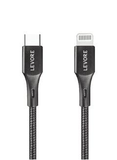 Levore USB-C to Lightning Nylon Cable MFI Certified 1m - Black