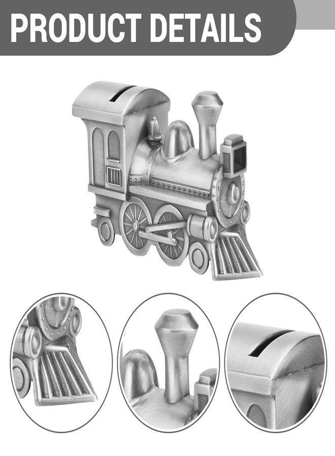 BORDSTRACT Money Saving Bank, Zinc Alloy Cute Retro Style Vintage Train Model Coin Challenge Target Reusable Piggy Box for Home Table Decoration - Image 4