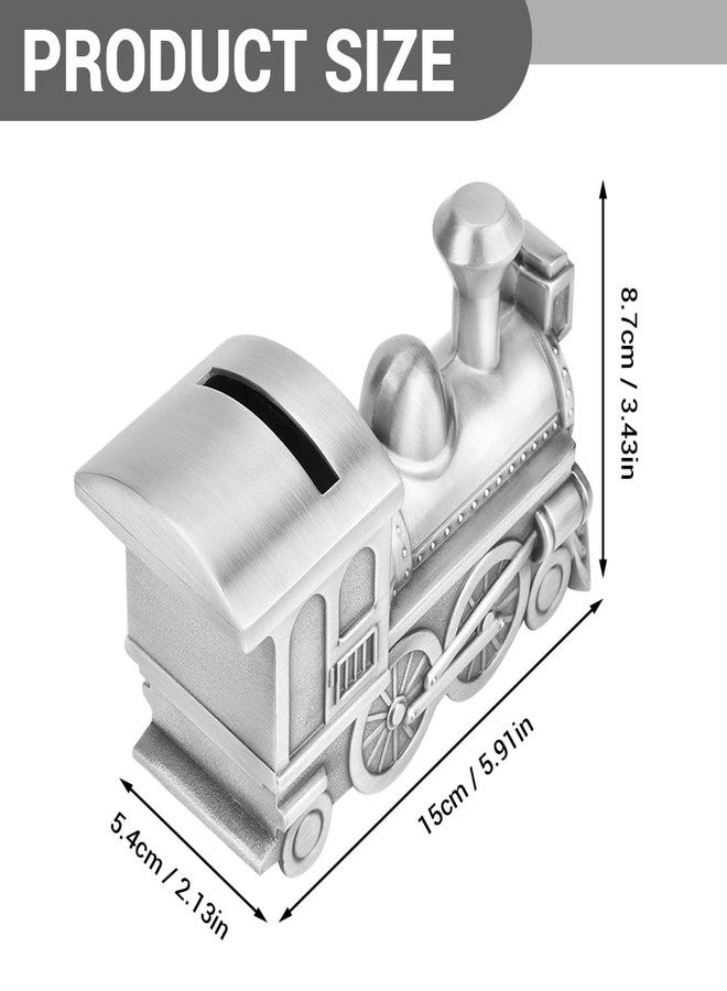 BORDSTRACT Money Saving Bank, Zinc Alloy Cute Retro Style Vintage Train Model Coin Challenge Target Reusable Piggy Box for Home Table Decoration - Image 3