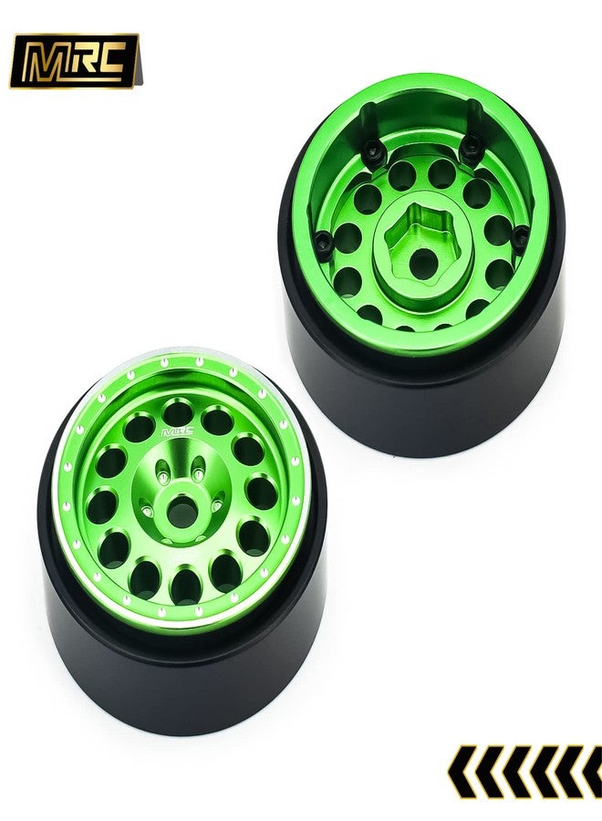MRC 1.0 Beadlock Wheels RC Metal Bead Lock Wheel Rims Upgrades Aluminum Accessories for 1/24 1/18 SCX24 Deadbolt RC Car C10 Jeep Betty (Green) - Image 3