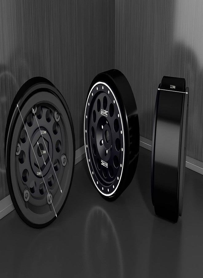 MRC 1.0 Beadlock Wheels RC Metal Bead Lock Wheel Rims Upgrades Aluminum Accessories for 1/24 1/18 SCX24 Deadbolt RC Car C10 Jeep Betty (Green) - Image 4