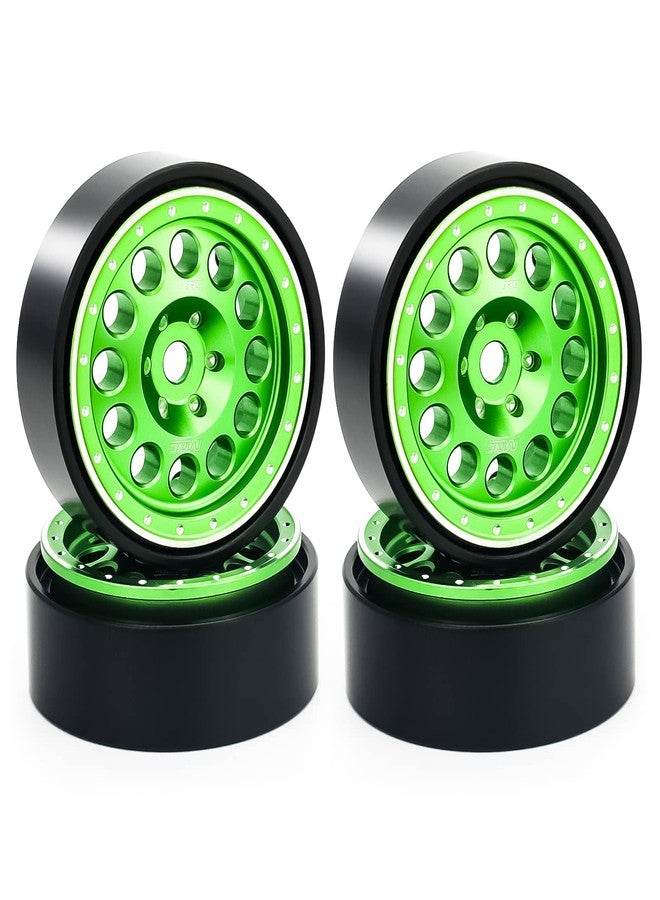MRC 1.0 Beadlock Wheels RC Metal Bead Lock Wheel Rims Upgrades Aluminum Accessories for 1/24 1/18 SCX24 Deadbolt RC Car C10 Jeep Betty (Green) - Image 1