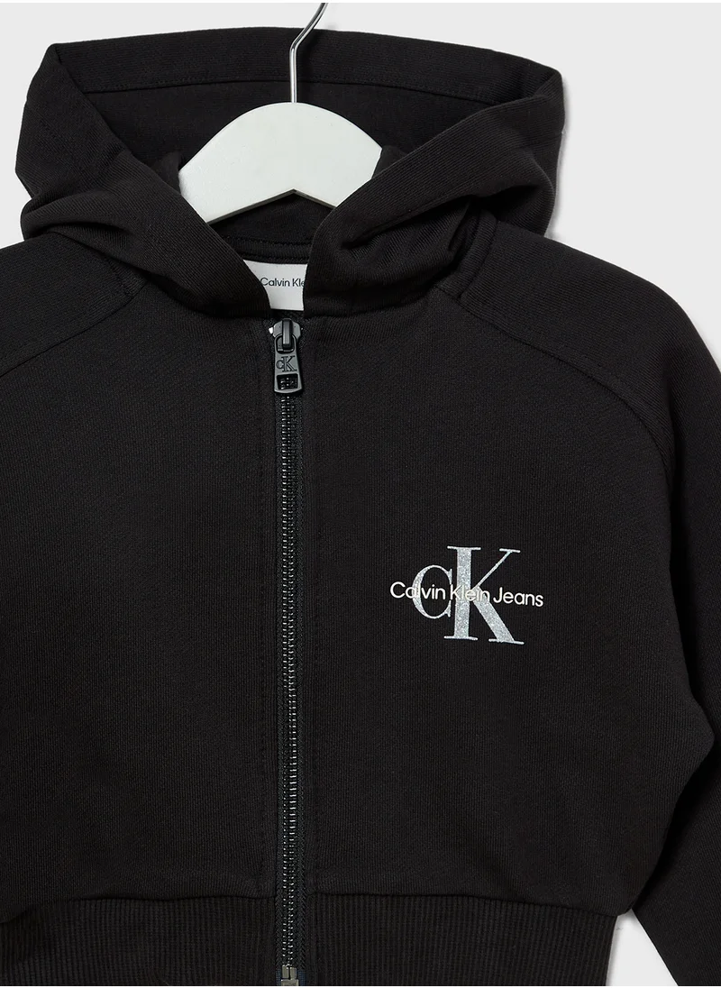 Calvin Klein Jeans Kids Graphic Logo Zip Hoodie
