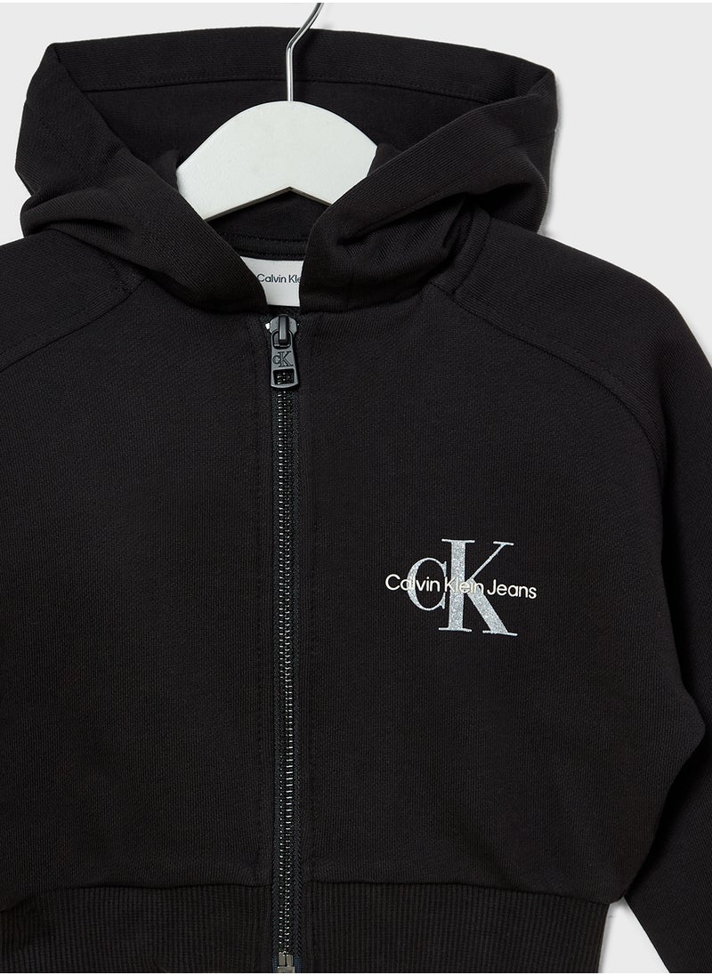 Calvin Klein Jeans Kids Graphic Logo Zip Hoodie  - Image 3