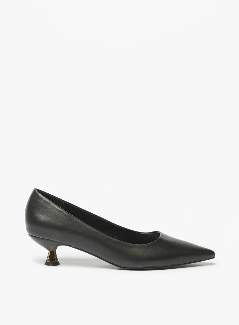 Flora Bella By Shoexpress Womens Solid Slip On Pointed Toe Pumps With Kitten Heels By Shoexpress