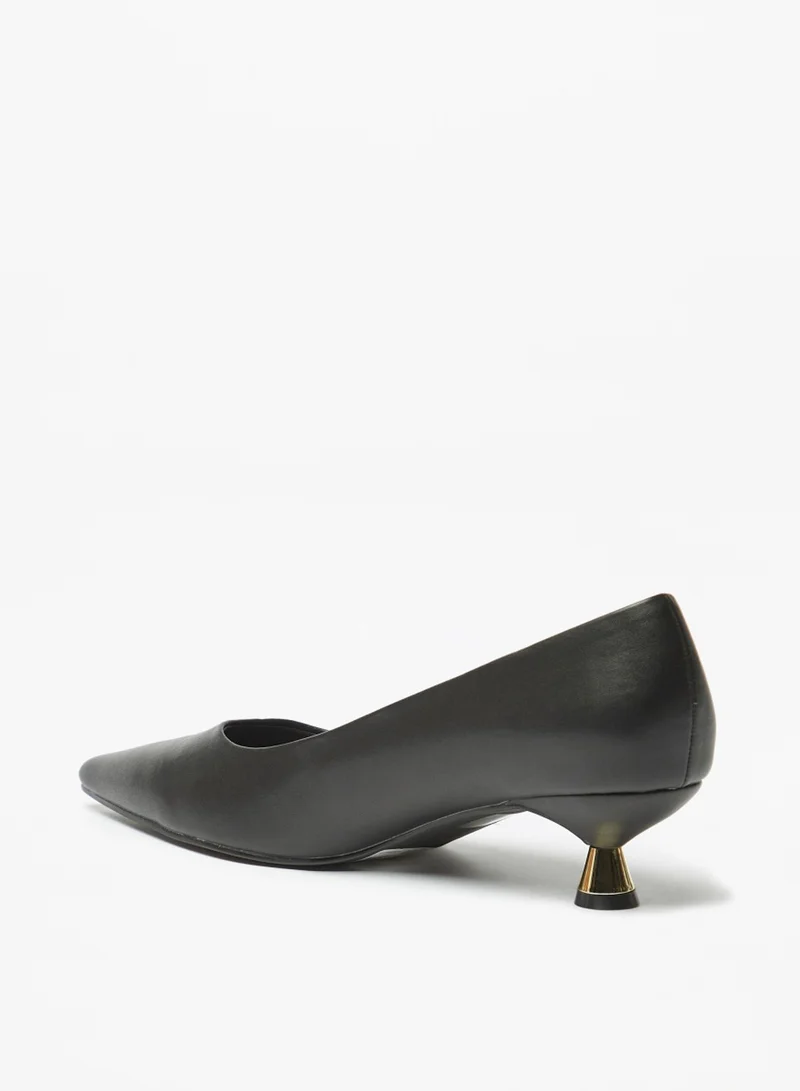 Flora Bella By Shoexpress Womens Solid Slip On Pointed Toe Pumps With Kitten Heels By Shoexpress