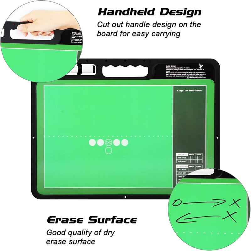LEAP Coach Board Premium Tactical Clipboard Two Sides with Full & Half Court Dry Erase Marker Board for Basketball, Baseball, Soccer, Football, Hockey - Image 5