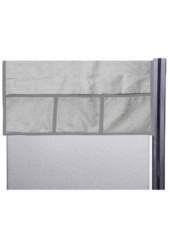 Kuber Industries Kuber Industries Floral Print Fridge Cover With Side Pockets|Fridge Top Cover|Refrigerator Cover|Washable Cotton Material|6 Utility Pockets (Silver)  - Image 3