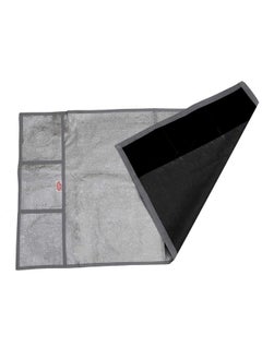 Kuber Industries Kuber Industries Floral Print Fridge Cover With Side Pockets|Fridge Top Cover|Refrigerator Cover|Washable Cotton Material|6 Utility Pockets (Silver)  - Image 4