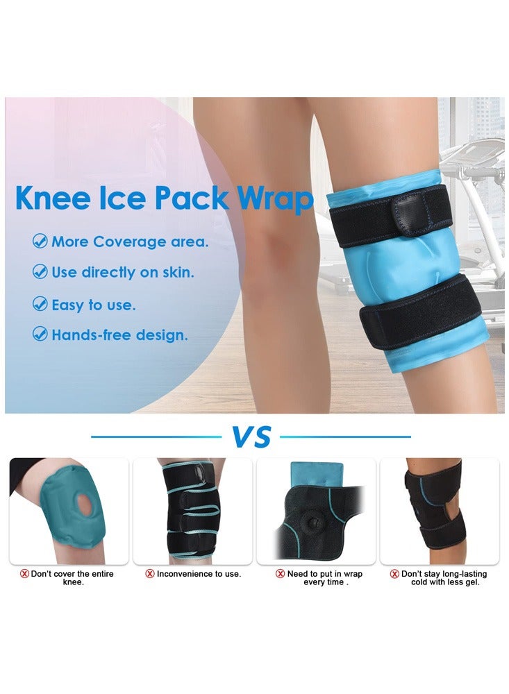 Meiyilan حزمة ثلج للركبة للإصابات قابلة لإعادة الاستخدام جل ثلج للساق، حزمة ثلج للركبة حزمة ثلج ملفوفة حول الركبتين بعد جراحة الاستبدال، حزمة باردة لإصابات الركبة جل قابلة لإعادة الاستخدام - Image 5