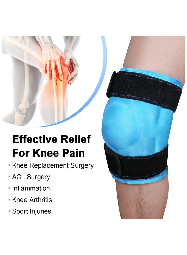 Meiyilan حزمة ثلج للركبة للإصابات قابلة لإعادة الاستخدام جل ثلج للساق، حزمة ثلج للركبة حزمة ثلج ملفوفة حول الركبتين بعد جراحة الاستبدال، حزمة باردة لإصابات الركبة جل قابلة لإعادة الاستخدام - Image 2