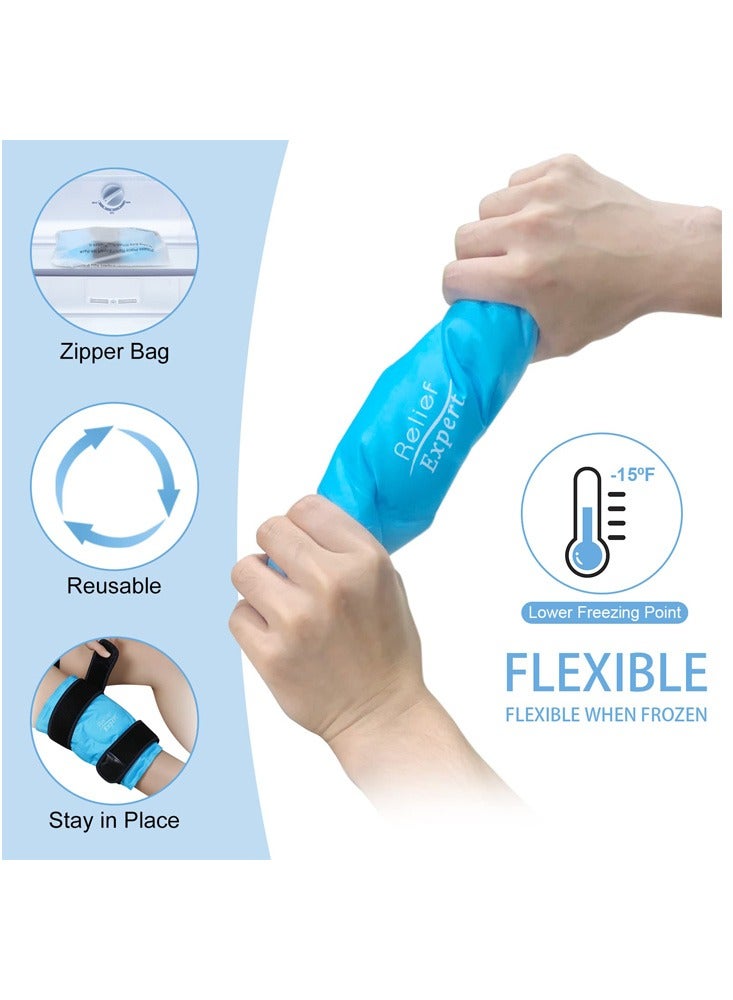 Meiyilan حزمة ثلج للركبة للإصابات قابلة لإعادة الاستخدام جل ثلج للساق، حزمة ثلج للركبة حزمة ثلج ملفوفة حول الركبتين بعد جراحة الاستبدال، حزمة باردة لإصابات الركبة جل قابلة لإعادة الاستخدام - Image 4