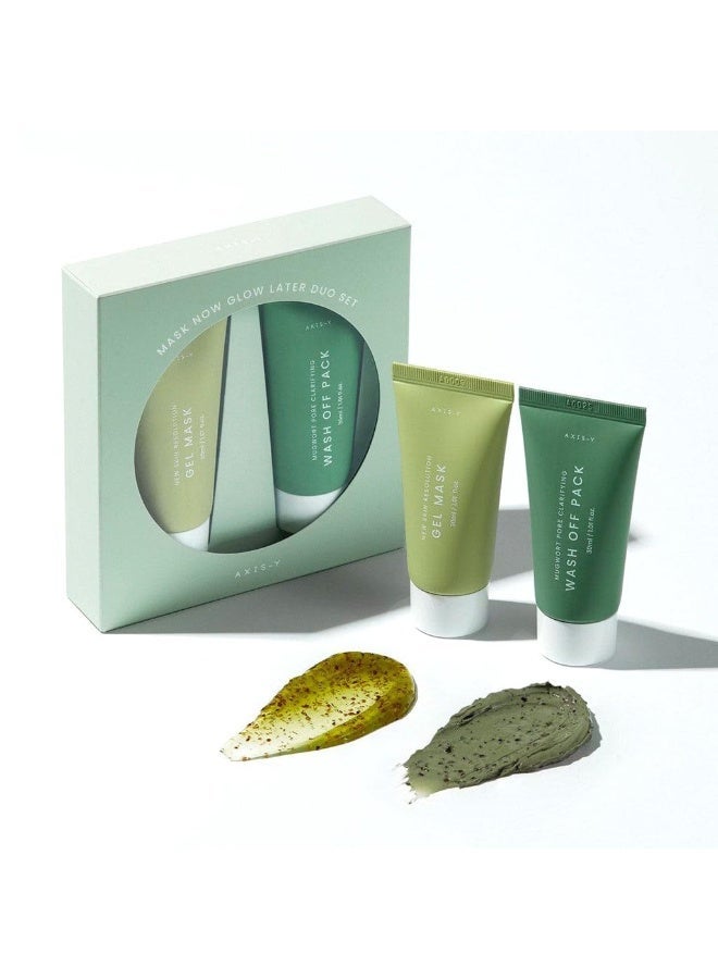 AXIS-Y Mask Now Glow Later Wash Off Mask Duo Set – 2 x 30ml – 100% Authentic - Image 1