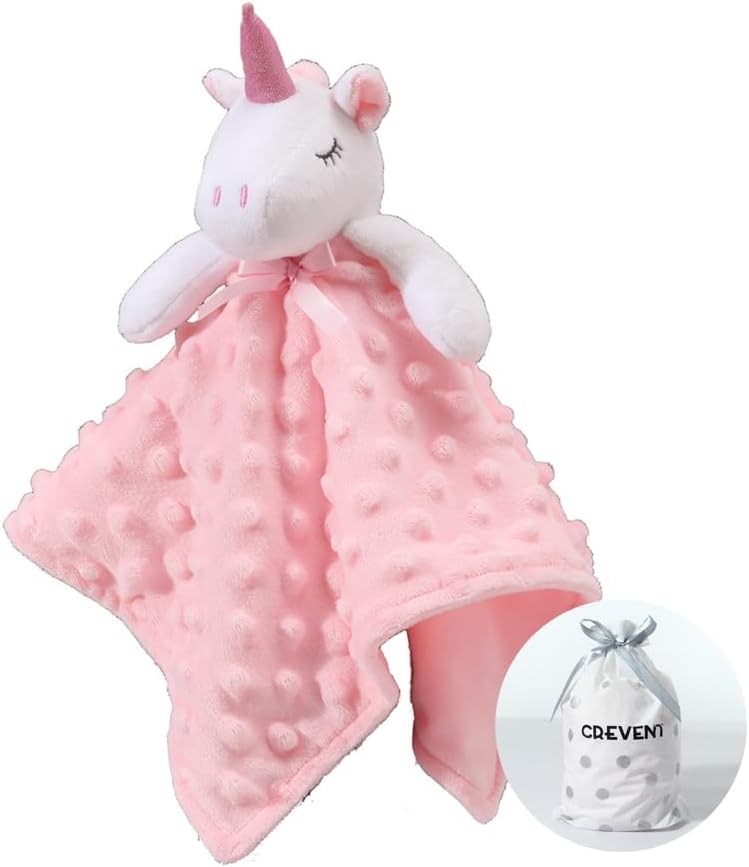CREVENT Soft Cozy Baby Blankets for Boys and Girls + Security Blanket, Set with Gift Bag, Newborn Essentials (Unicorn) - Image 2