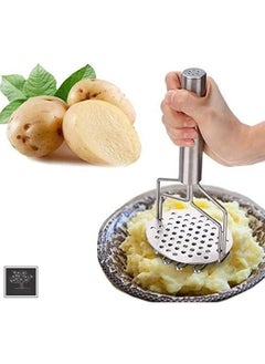 Happy Home Potato Masher Dual Pressure Design Handheld Stainless Steel Kitchen Tool for Mashed Potatoes - Silver  - Image 2