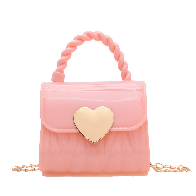 Mini Chain Crossbody Bag with Heart PVC Jelly - Image 5