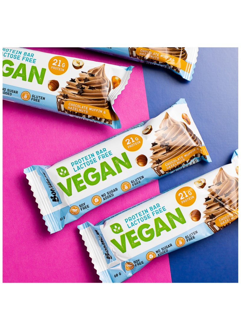 BOMBBAR - Vegan Protein Bar with Chocolate Muffin and Hazelnuts 12x60g - Image 1