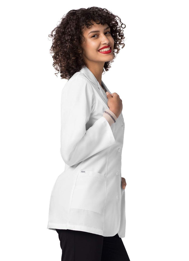 Adar Uniforms, Universal Lab Coats for Women - Princess Cut 30" Consultation Lab Coat - 806 - White - L - Image 3