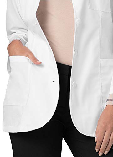 Adar Uniforms, Universal Lab Coats for Women - Princess Cut 30" Consultation Lab Coat - 806 - White - L - Image 5