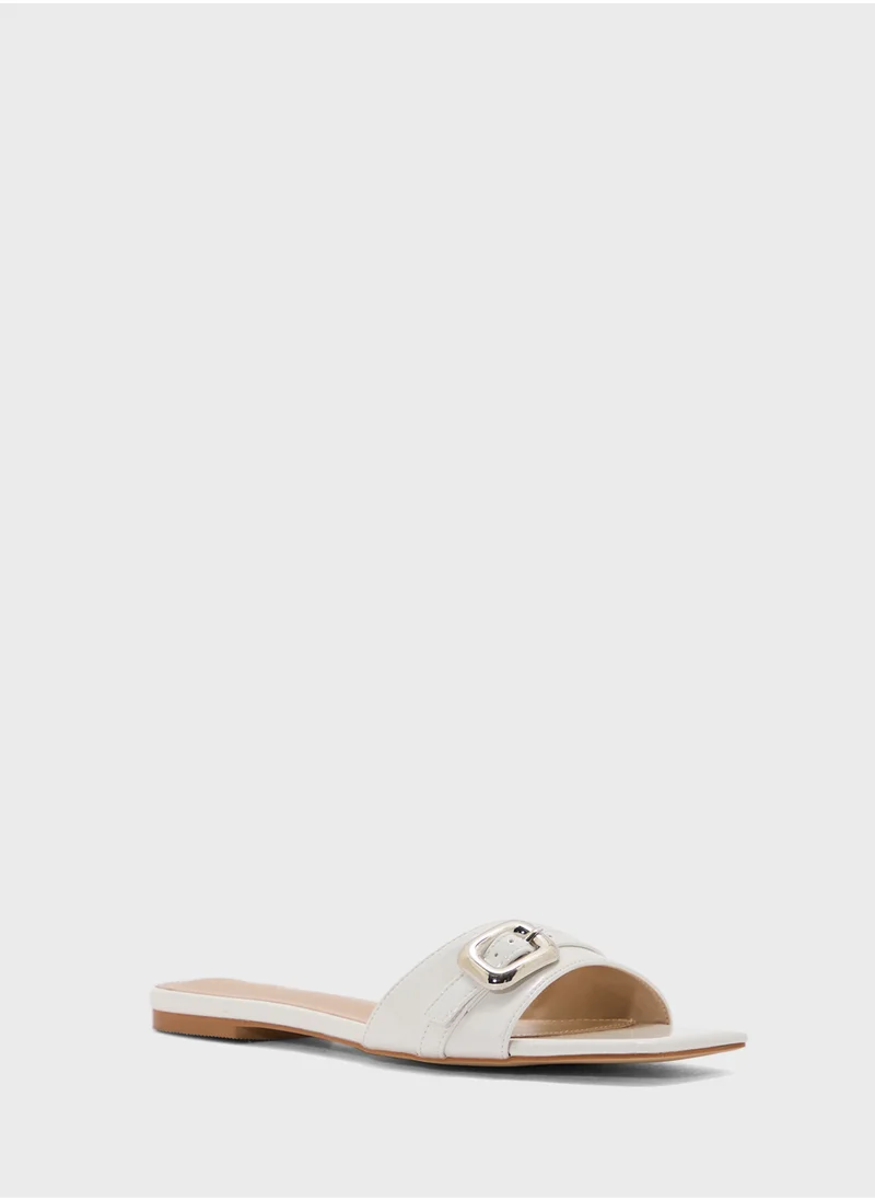 ايلا Buckle Detail Crinkle Patent Flat Sandal