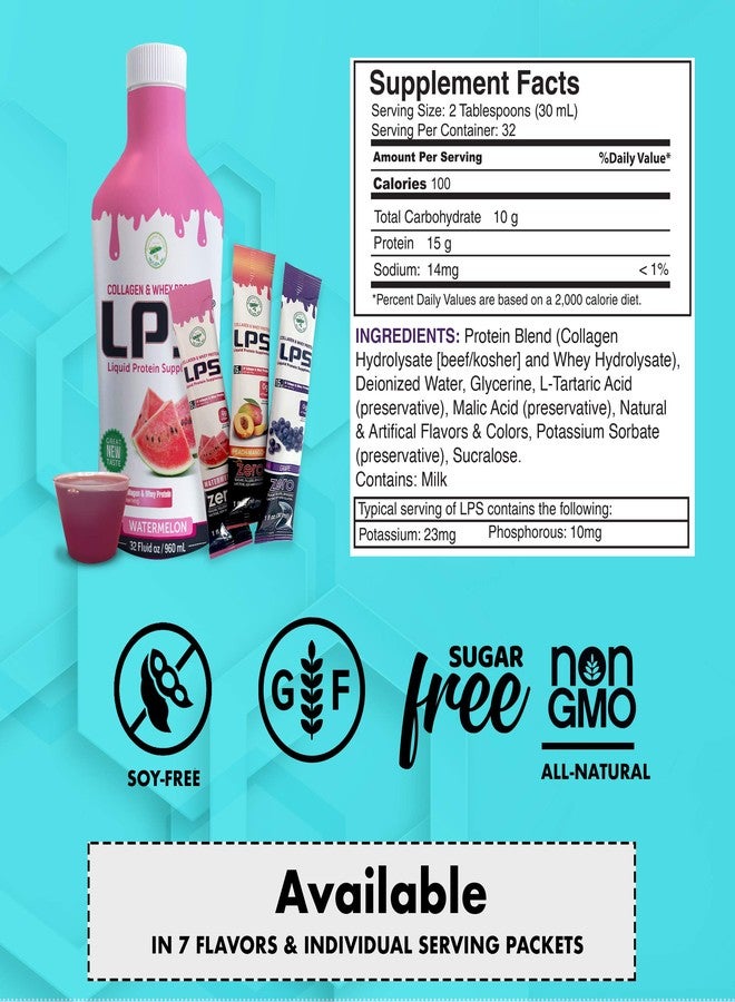 Nutritional Designs Lps Liquid Collagen & Whey Protein Supplement - Sugar-Free, Dye-Free, Non-Gmo Drink - Hydrolyzed Collagen & Whey Peptides Promotes Healthy Skin & Hair For Men & Women, Cherry, 32 Fl Oz - Image 3