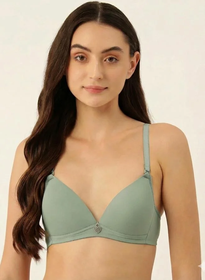 Take Two Green Everyday Light Padded Bra By Lazzycat