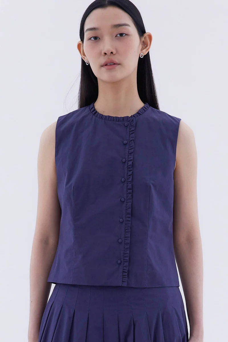 ذا اديتورز ماركت Tiselle Ruffle-Trim Top