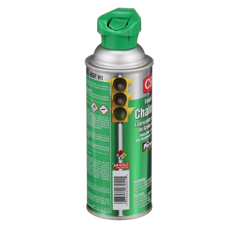 CRC Food Grade Chain Lube 03055 â€“ 12 Wt. Oz. Aerosol, NSF H1 Gear, Chain, and Wire Lubricant - Image 1